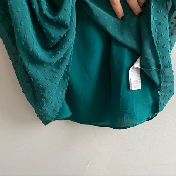 J. Crew Teal Gathered Bib Top in Swiss Dot size Small - Picture 10 of 13